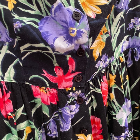 Vintage 80s 90s Floral Halter Midi Dress 6 - Picture 9 of 16